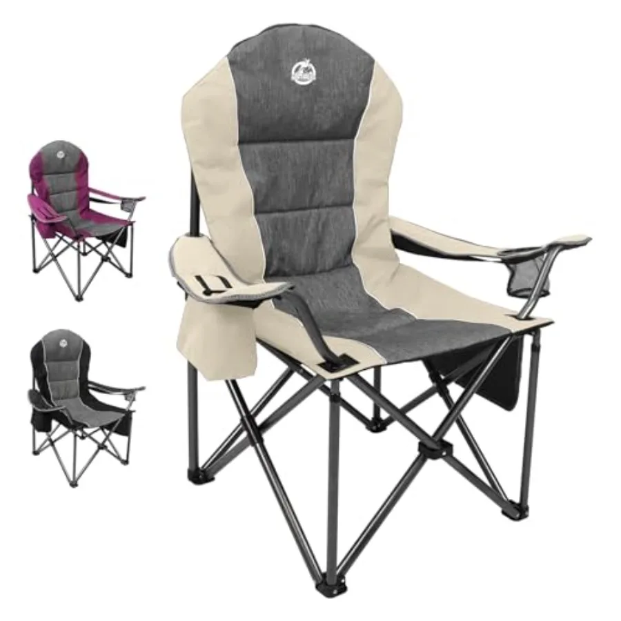 Portable camping chair for outdoor use beige polyester fabric oversized padded design with lumbar support head pocket cup holde
Portable camping chair for outdoor use beige polyester fabric oversized padded design with lumbar support head pocket cup holde