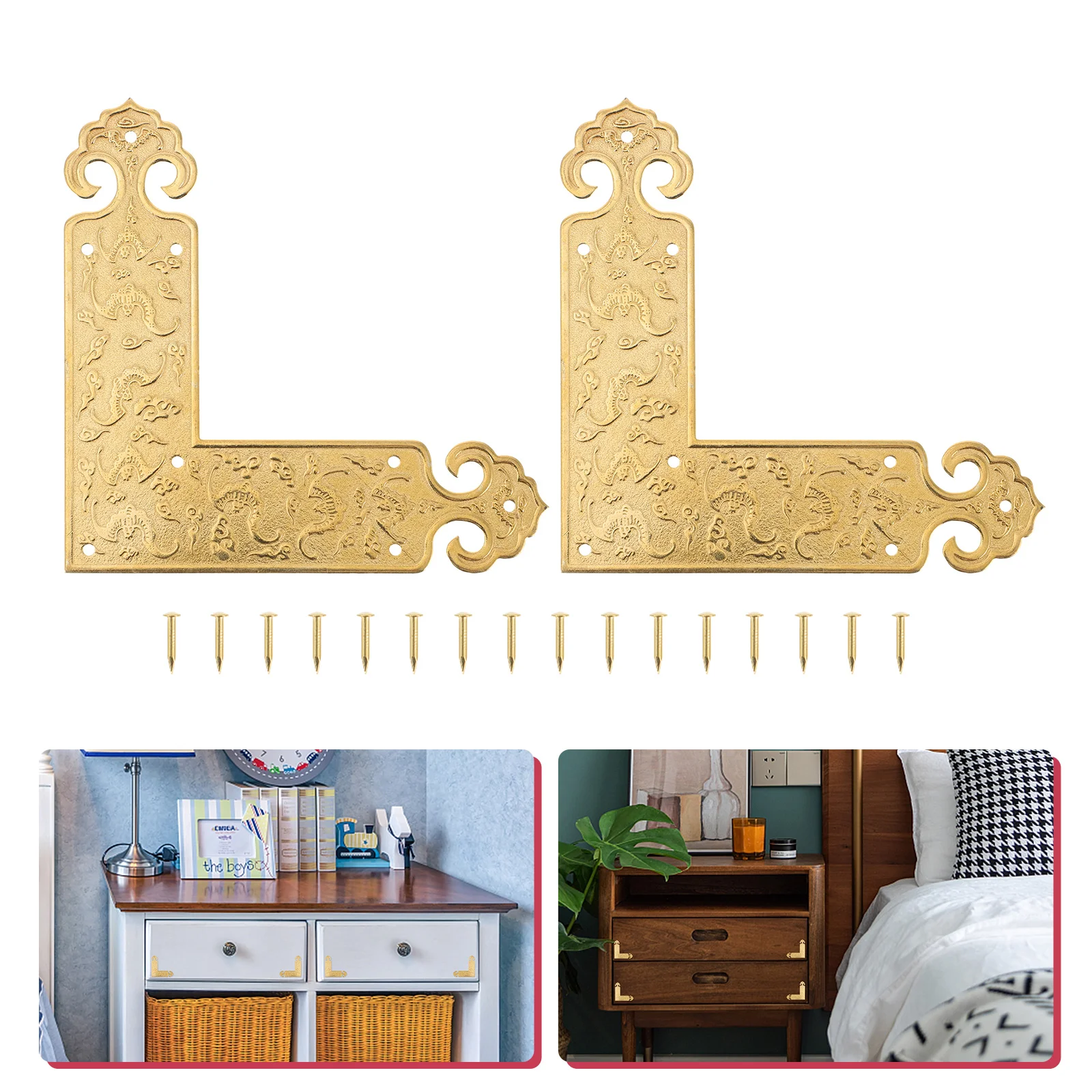 2 Pcs Cabinet Bumpers Door Furniture Corner Code Retro Cornet Brace Guards Table Tables Golden Brass
2 Pcs Cabinet Bumpers Door Furniture Corner Code Retro Cornet Brace Guards Table Tables Golden Brass