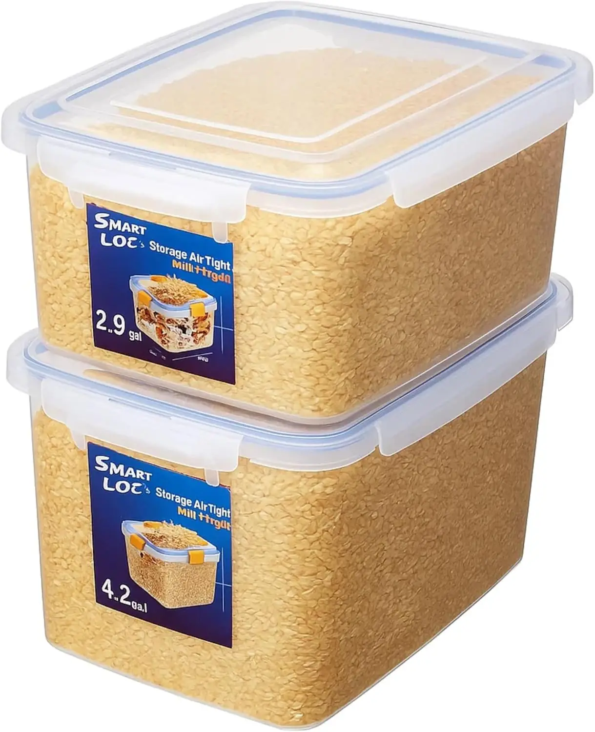 Jumbo Food Storage Container Set of 2 with Lids – 12 & 17 Quart Airtight Latching Boxes, Heavy-Duty Stackable Bins for Rice
Jumbo Food Storage Container Set of 2 with Lids – 12 & 17 Quart Airtight Latching Boxes, Heavy-Duty Stackable Bins for Rice