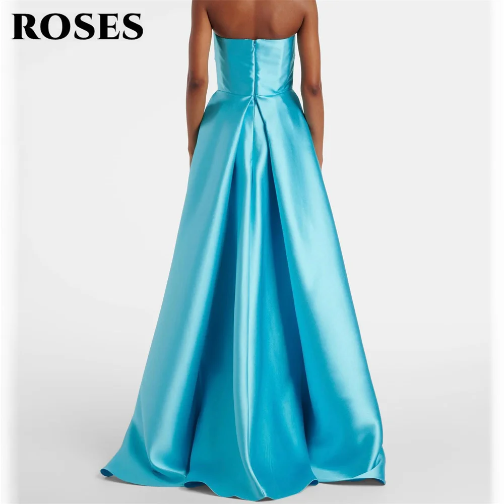 ROSES Ice Blue Prom Dress Strapless Party Dress A Line فساتين الحفلات with Train Satin Formal Gown Customized
ROSES Ice Blue Prom Dress Strapless Party Dress A Line فساتين الحفلات with Train Satin Formal Gown Customized