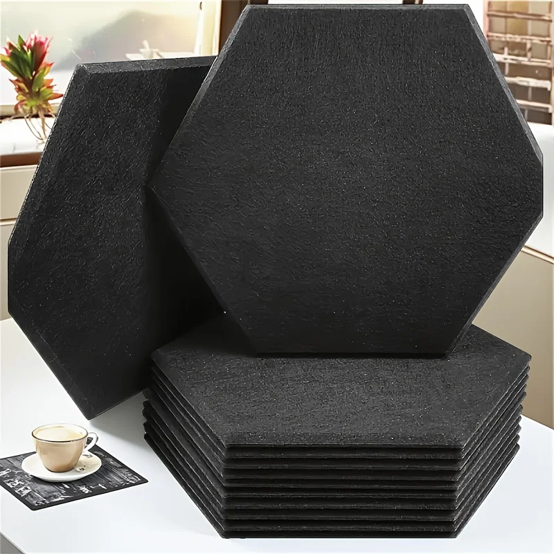 18 Pack HexagonalSelf-adhesive Acoustic Panels Sound Proof Foam Panels Y-Lined Design to Absorb Noise Eliminate Echoes Black
18 Pack HexagonalSelf-adhesive Acoustic Panels Sound Proof Foam Panels Y-Lined Design to Absorb Noise Eliminate Echoes Black