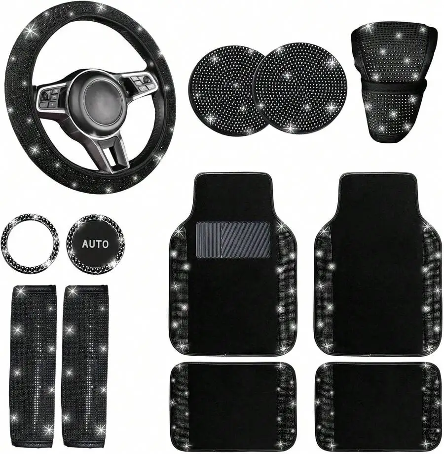 Bling Car Accessories Set Steering Wheel Cover Gear Shift Cover Seat Belt Covers Universal Fit
Bling Car Accessories Set Steering Wheel Cover Gear Shift Cover Seat Belt Covers Universal Fit