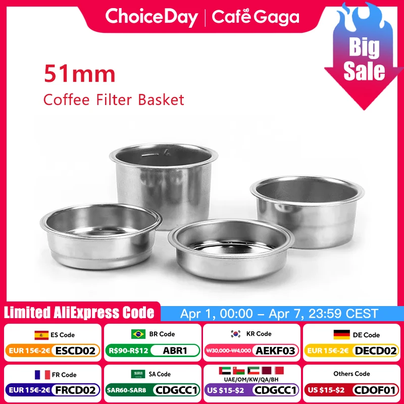 51mm Coffee Filter Basket For Delonghi EC680 EC685 Replacement Stainless Steel For Bottomless Portafilter Espresso Accessories
51mm Coffee Filter Basket For Delonghi EC680 EC685 Replacement Stainless Steel For Bottomless Portafilter Espresso Accessories