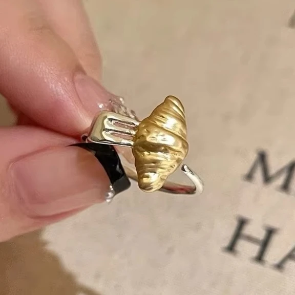 PONYKISS 925 Sterling Silver 18K Gold Croissant Opening Rings for Women Trendy Food Fine Jewelry Personality Accessories
PONYKISS 925 Sterling Silver 18K Gold Croissant Opening Rings for Women Trendy Food Fine Jewelry Personality Accessories