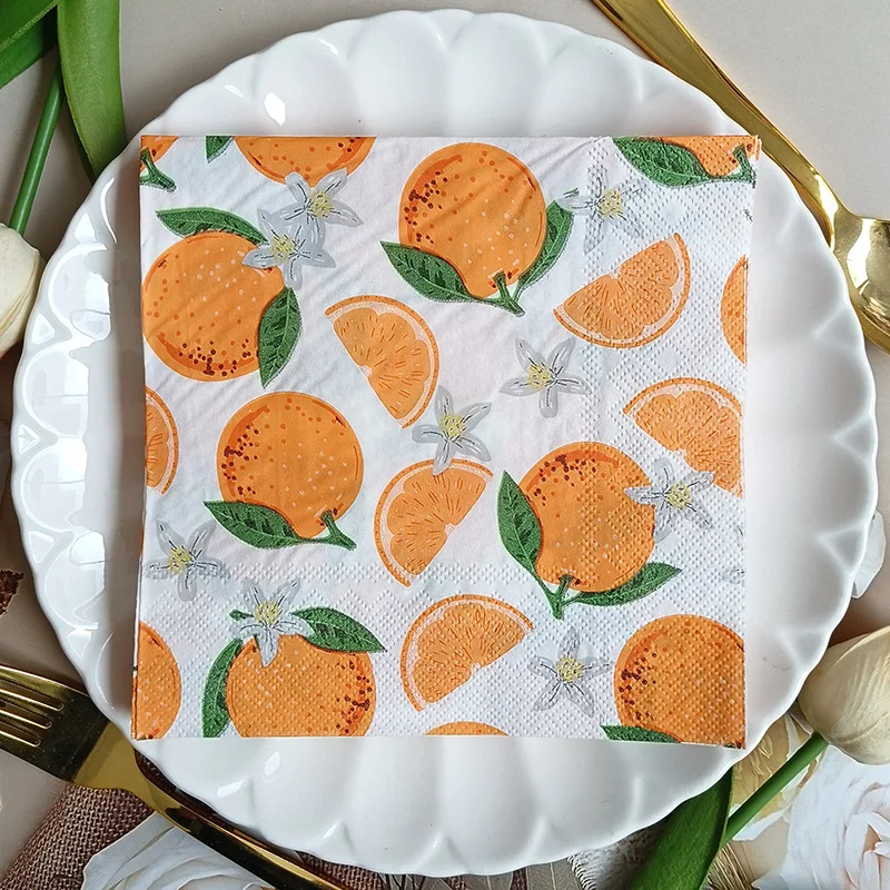 Fruit Orange Square Disposable Napkins Birthday Party Tissue Printed Napkins Wholesale
Fruit Orange Square Disposable Napkins Birthday Party Tissue Printed Napkins Wholesale