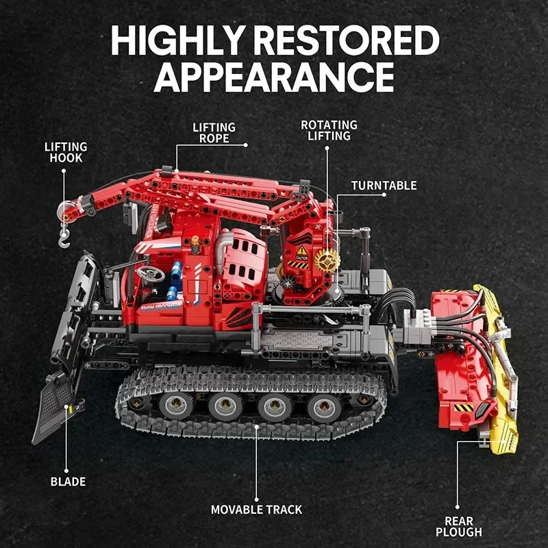 City Winter Remote Control Snow Groomer Building Blocks MOC Electric RC Car Construction Technical Vehicle Bricks Toys
City Winter Remote Control Snow Groomer Building Blocks MOC Electric RC Car Construction Technical Vehicle Bricks Toys