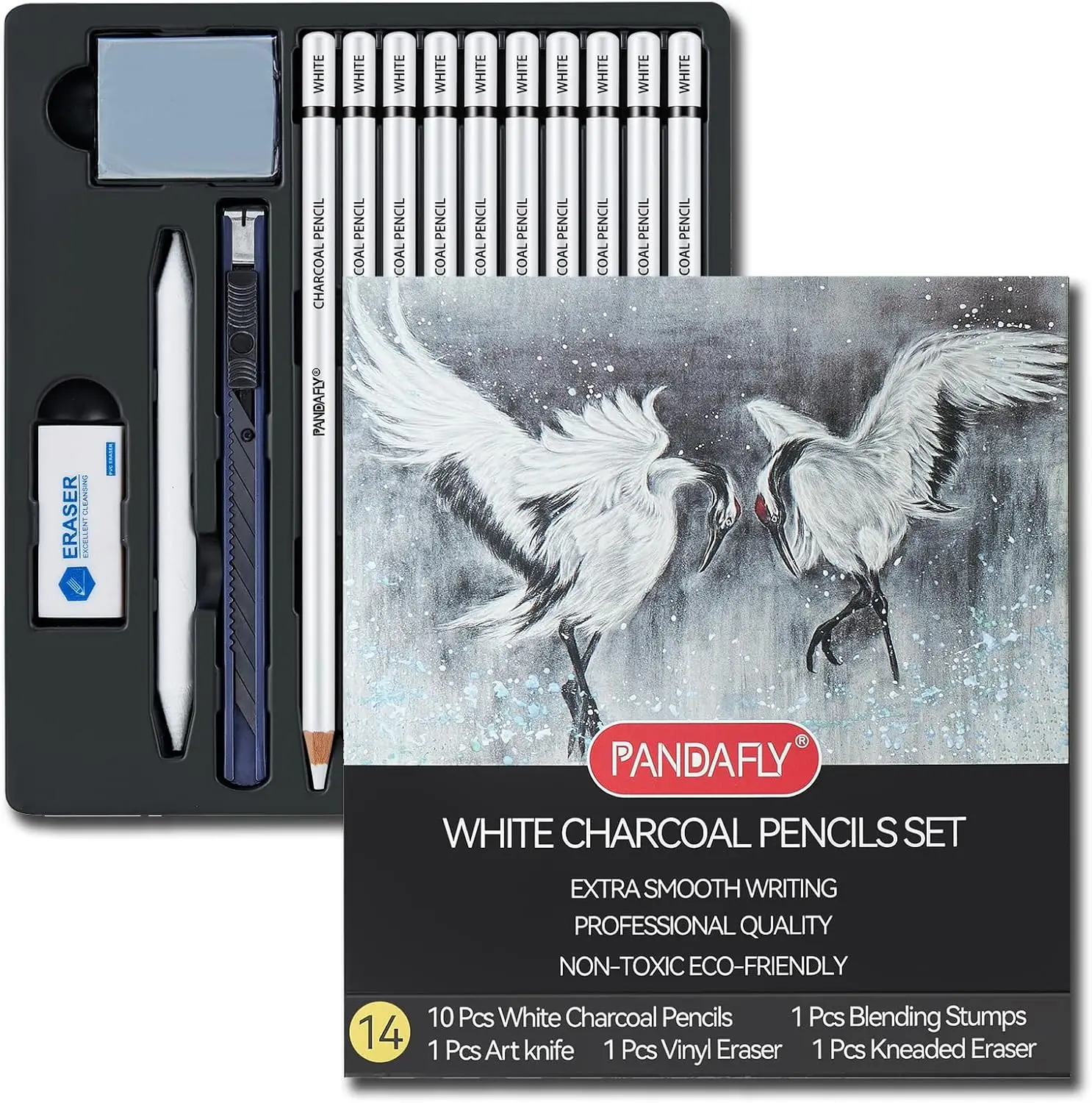 White Charcoal Pencils Set, 14 Pcs Professional Chalk Sketch Pencils for Drawing, Shading & Highlighting
White Charcoal Pencils Set, 14 Pcs Professional Chalk Sketch Pencils for Drawing, Shading & Highlighting