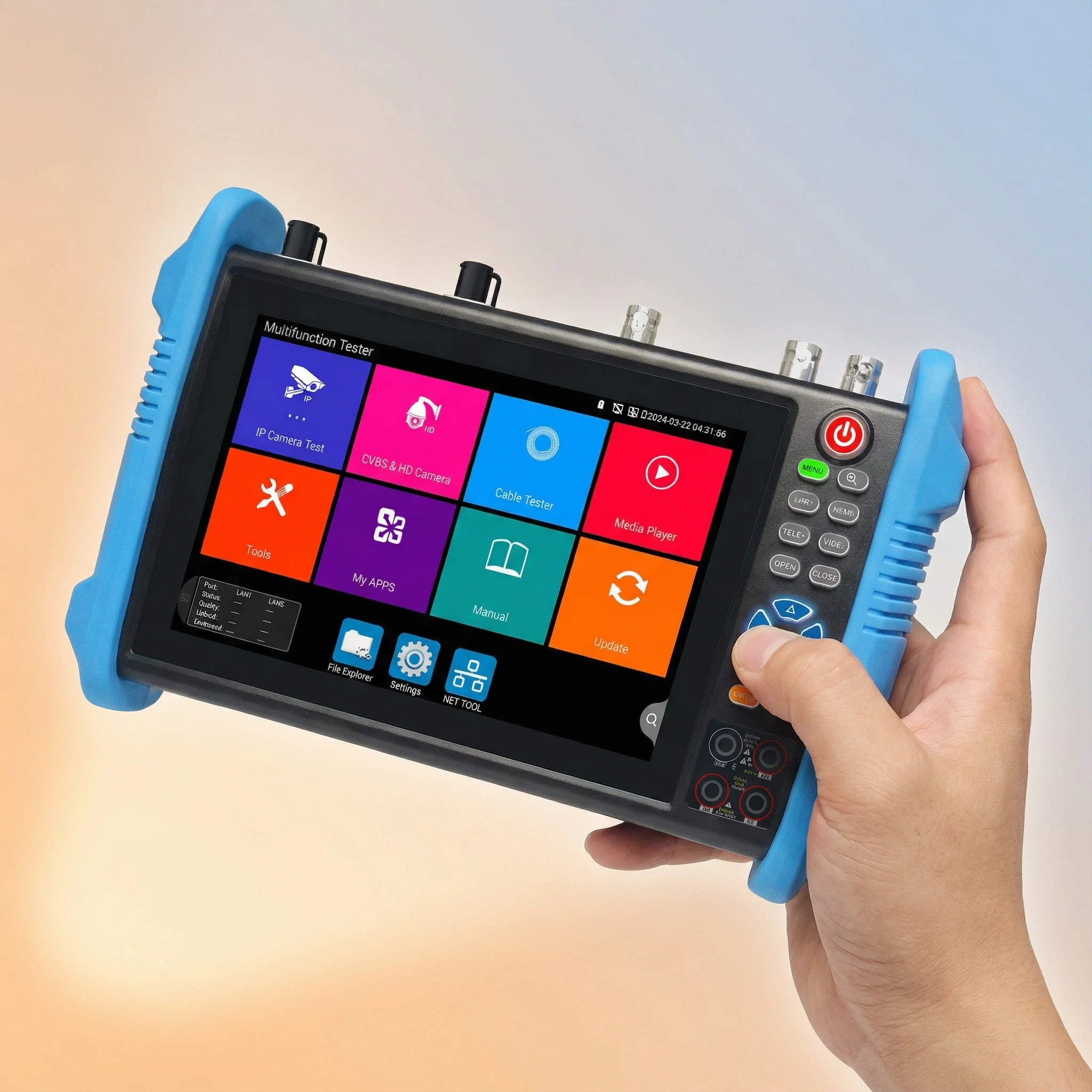9800 PoE++ Power Output Max 90W VGA HDMI Input 7 inch 8MP 8K H.265 AHD CVI TVI SDI Camera Security Monitoring Cable Tester
9800 PoE++ Power Output Max 90W VGA HDMI Input 7 inch 8MP 8K H.265 AHD CVI TVI SDI Camera Security Monitoring Cable Tester