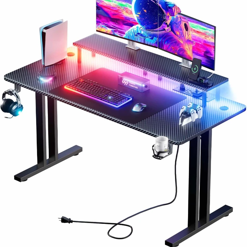 47 Inch Gaming Desk Power Outlet, Computer Gamer Desk with Monitor Stand, Ergonomic Carbon Fiber Gaming Table Home Office Desk
47 Inch Gaming Desk Power Outlet, Computer Gamer Desk with Monitor Stand, Ergonomic Carbon Fiber Gaming Table Home Office Desk