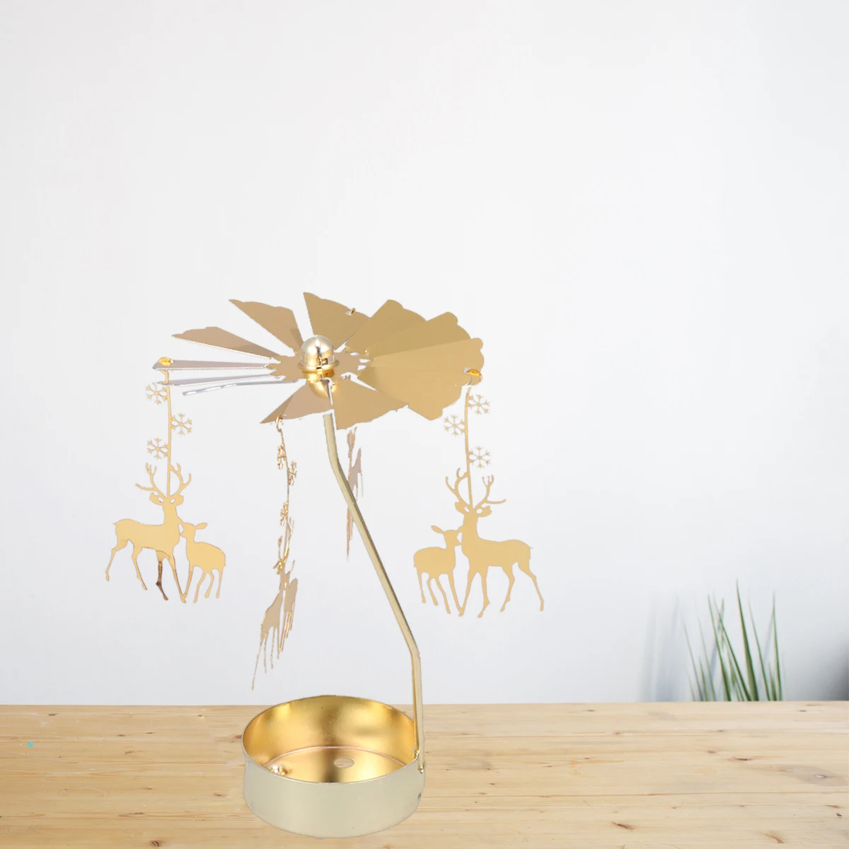 Golden Rotating Holder Snowflake Revolving Tea Light Windmill Decorative Home Holiday Party Lighting Accessory
Golden Rotating Holder Snowflake Revolving Tea Light Windmill Decorative Home Holiday Party Lighting Accessory
