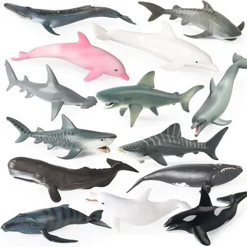 Oenux océan vie animaux baleine dauphin se prélasser requin narval poisson Tropical modèle figurines d'action PVC éducation jouet enfants cadeau