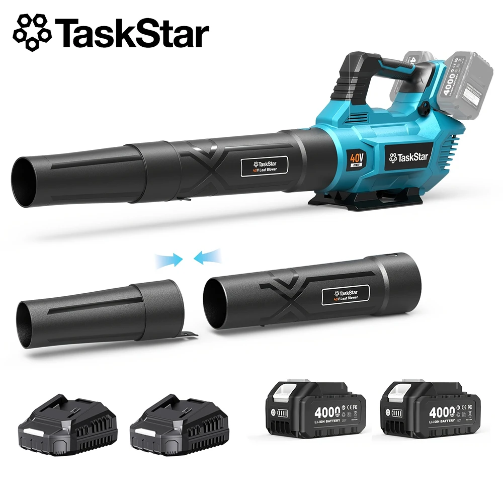 TaskStar 40V Cordless Leaf Blower 4.0Ah Dual-battery Powered Air Blower Gardening Electric Lawn Blower Remove Leaves/Debris/Dust
TaskStar 40V Cordless Leaf Blower 4.0Ah Dual-battery Powered Air Blower Gardening Electric Lawn Blower Remove Leaves/Debris/Dust