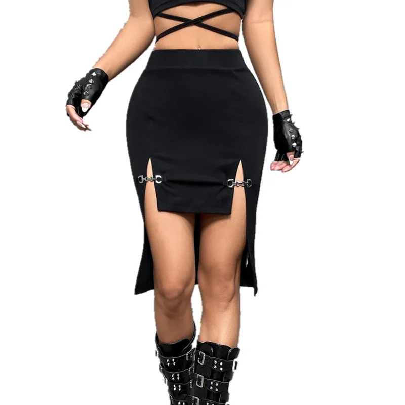 Goth Mini Skirts Grunge Aesthetic Split Female Mall Gothic Short Front Long Back Bottoms Metal Buckle Sexy Streetwear Skirt
Goth Mini Skirts Grunge Aesthetic Split Female Mall Gothic Short Front Long Back Bottoms Metal Buckle Sexy Streetwear Skirt