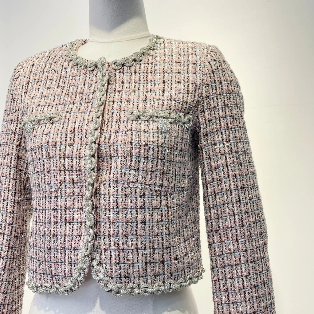 2025 new violet purple long sleeve ostrich feathers tweed jacket tops and mini skirt set
2025 new violet purple long sleeve ostrich feathers tweed jacket tops and mini skirt set