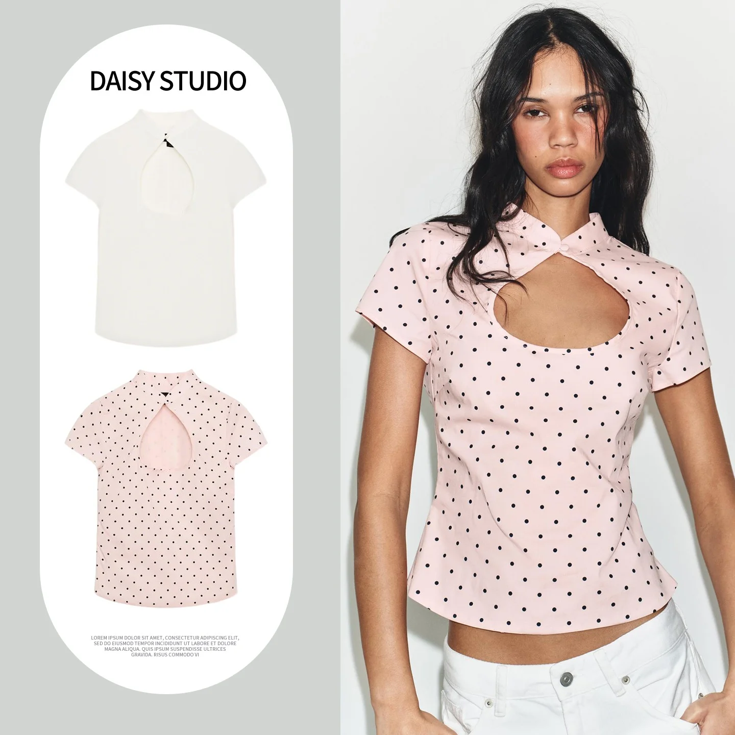 New Summer Women's Casual Style Short Sleeve Zhongshan Collar Polka Dot Slit Top Comfortable Breathable Polyester Fiber Shirt
New Summer Women's Casual Style Short Sleeve Zhongshan Collar Polka Dot Slit Top Comfortable Breathable Polyester Fiber Shirt