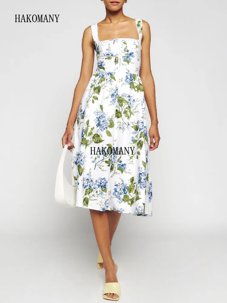 2023 Women Spliced Lace Square Collar A-line Midi Robe Elegant Retro French Style Flower Leaves Print Metal Hook Tank Dress
2023 Women Spliced Lace Square Collar A-line Midi Robe Elegant Retro French Style Flower Leaves Print Metal Hook Tank Dress