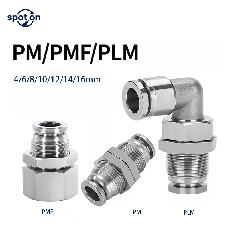 304 Stainless Steel Pneumatic Quick Connector PM PMF PLM Air Pipe 4 6 8 10 12mm Thread BSPT M5 1/8 1/4 1/2“
304 Stainless Steel Pneumatic Quick Connector PM PMF PLM Air Pipe 4 6 8 10 12mm Thread BSPT M5 1/8 1/4 1/2“