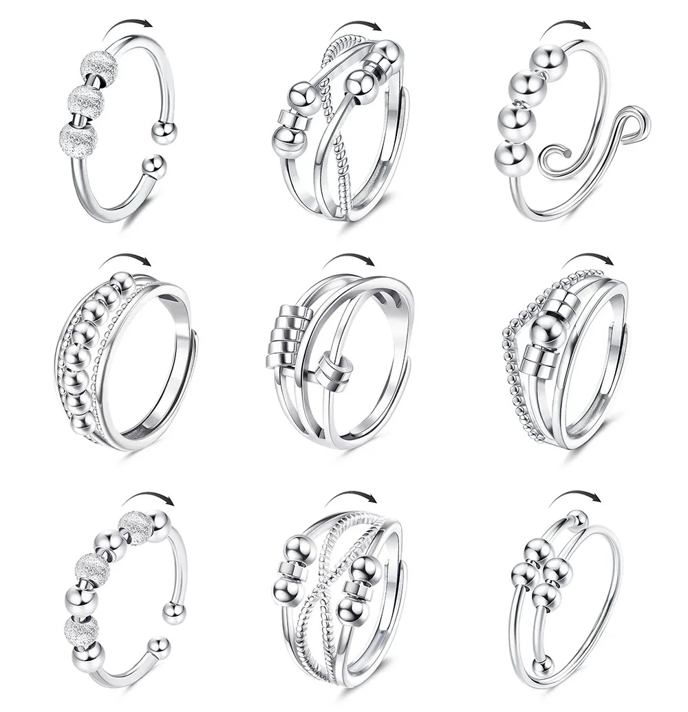 Anxiety Ring for Women Men Fidget Rings for Anxiety Spinner Ring for Anxiety for Women Bead Adjustable Stacking Stress Band Ring
Anxiety Ring for Women Men Fidget Rings for Anxiety Spinner Ring for Anxiety for Women Bead Adjustable Stacking Stress Band Ring