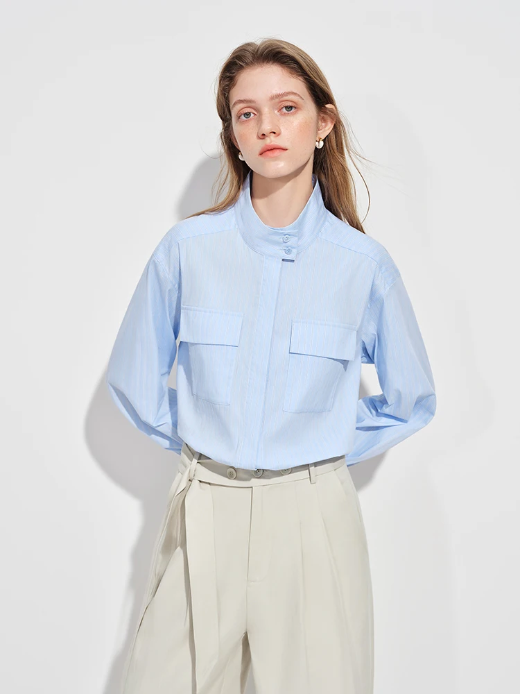 Comfortable Skin-Friendly Long Sve Loose Fit irt with Patch ket Stand Collar Commute Sle Women's Cotton irt
Comfortable Skin-Friendly Long Sve Loose Fit irt with Patch ket Stand Collar Commute Sle Women's Cotton irt