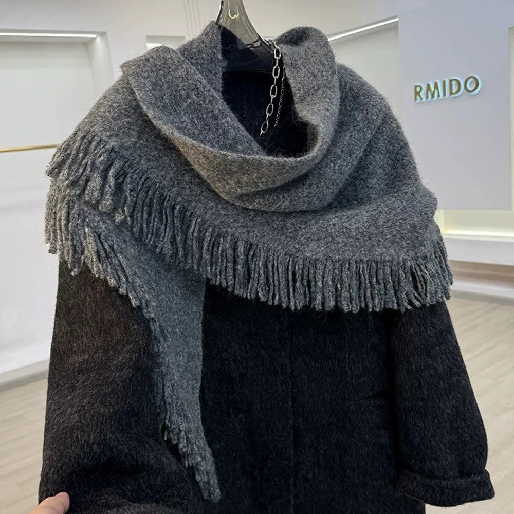 Универсальная шаль с кисточками в корейском стиле, утолщенный, сохраняющий тепло, треугольный шарф с внешней поддержкой, осенне-зимний вязаный шарф, шаль
Универсальная шаль с кисточками в корейском стиле, утолщенный, сохраняющий тепло, треугольный шарф с внешней поддержкой, осенне-зимний вязаный шарф, шаль