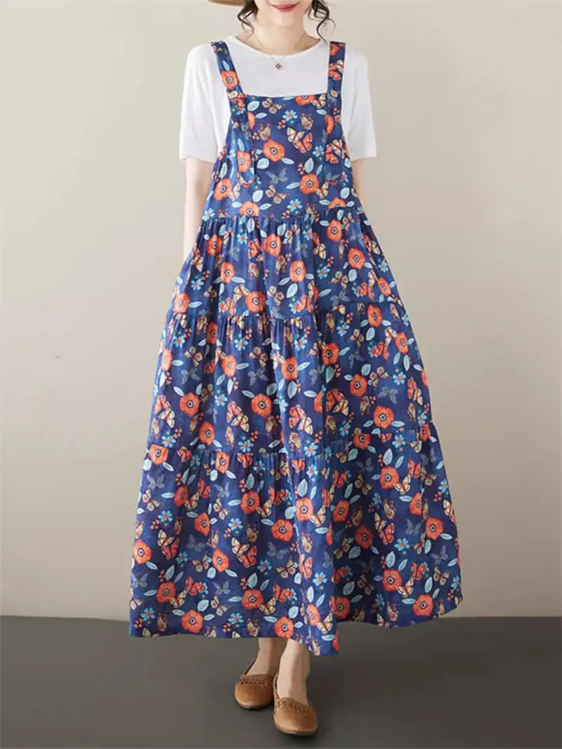 Artistic Retro Camisole Dress For Women's Summer 2024 Linen Print Loose Oversized Strap Dress Sleeveless Casual Clothing K1578
Artistic Retro Camisole Dress For Women's Summer 2024 Linen Print Loose Oversized Strap Dress Sleeveless Casual Clothing K1578