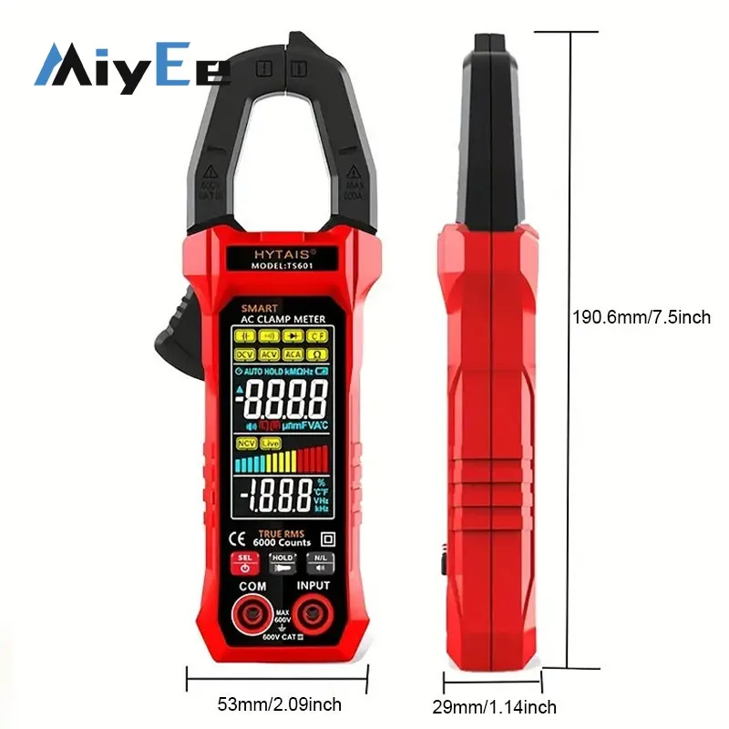HYTAIS TS601 Smart AC Clamp Meter 6000 Counts 600V Digital Multimeter without Voice Broadcast
HYTAIS TS601 Smart AC Clamp Meter 6000 Counts 600V Digital Multimeter without Voice Broadcast