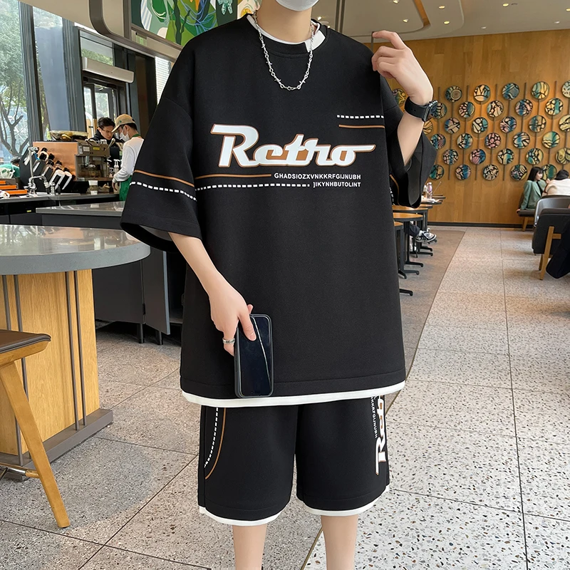 New 2024 Summer Casual Short Two Piece Men's Sets Outdoor Short Sleeve T-Shirts & Knee-Length Pant Streetwear Top Tee Tracksuits
New 2024 Summer Casual Short Two Piece Men's Sets Outdoor Short Sleeve T-Shirts & Knee-Length Pant Streetwear Top Tee Tracksuits