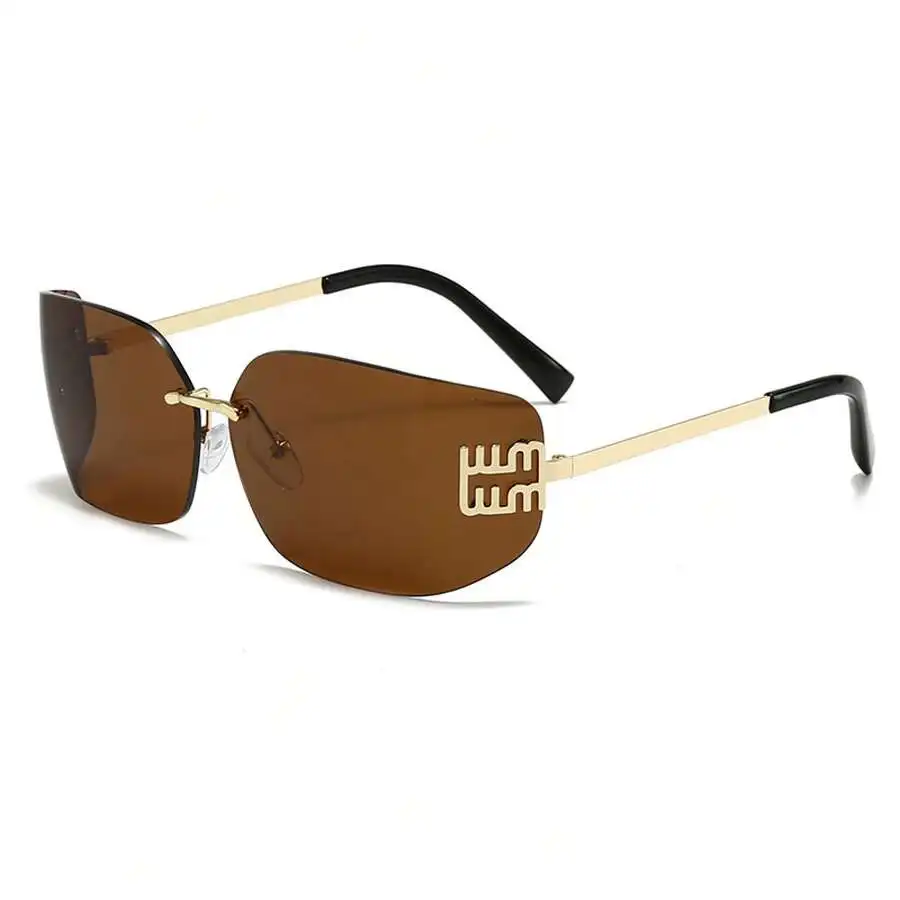 Frameless Curved Metal Sunglasses For Women UV Protection Fashion Eyewear
Frameless Curved Metal Sunglasses For Women UV Protection Fashion Eyewear