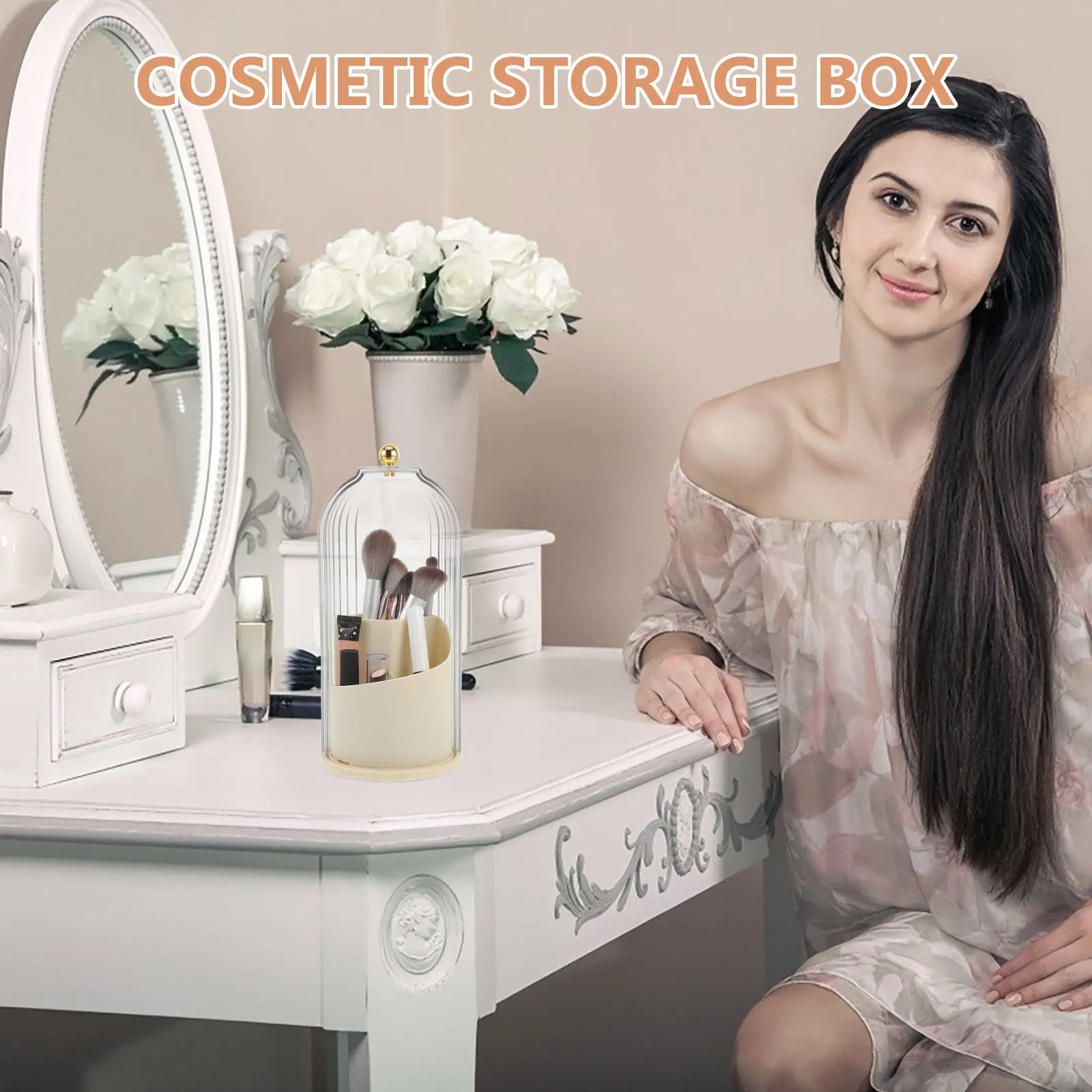 Rotating Makeup Organizer Birdcage Storage Box Multi Compartments Transparent Lid for Vanity and Bathroom
Rotating Makeup Organizer Birdcage Storage Box Multi Compartments Transparent Lid for Vanity and Bathroom