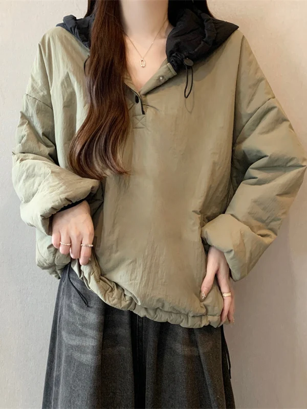 Женская свободная хлопковая куртка с капюшоном и завязками по низу, тонкая, осенне-зимняя, в корейском стиле, с длинными рукавами, стандартной длины
Женская свободная хлопковая куртка с капюшоном и завязками по низу, тонкая, осенне-зимняя, в корейском стиле, с длинными рукавами, стандартной длины