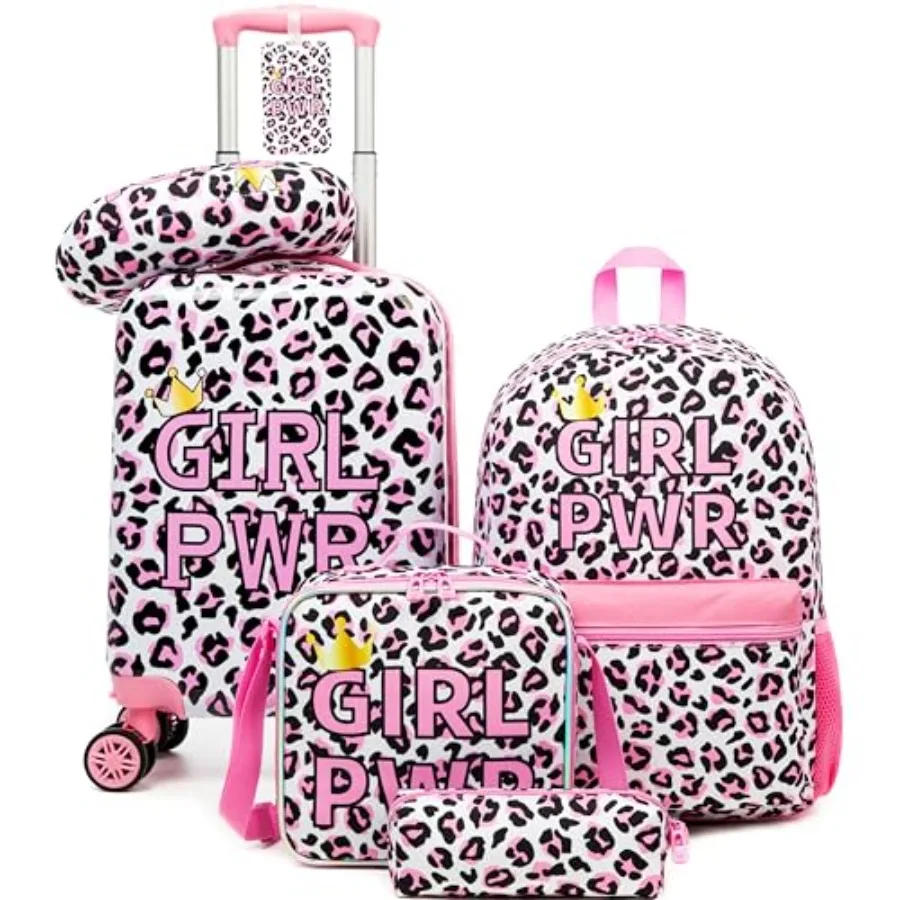 Kid's Luggage Set 5 Pcs Suitcase Set 16" Hardside Luggage with Spinner Wheels Girls Carry on Toddler Travel Rolling Suitcase wi
Kid's Luggage Set 5 Pcs Suitcase Set 16" Hardside Luggage with Spinner Wheels Girls Carry on Toddler Travel Rolling Suitcase wi