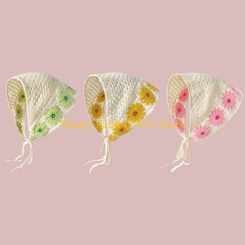 49MC Summer Crochet Flower Hair Scarf Handmade Triangle Hairband Elegant Woman Turban
49MC Summer Crochet Flower Hair Scarf Handmade Triangle Hairband Elegant Woman Turban