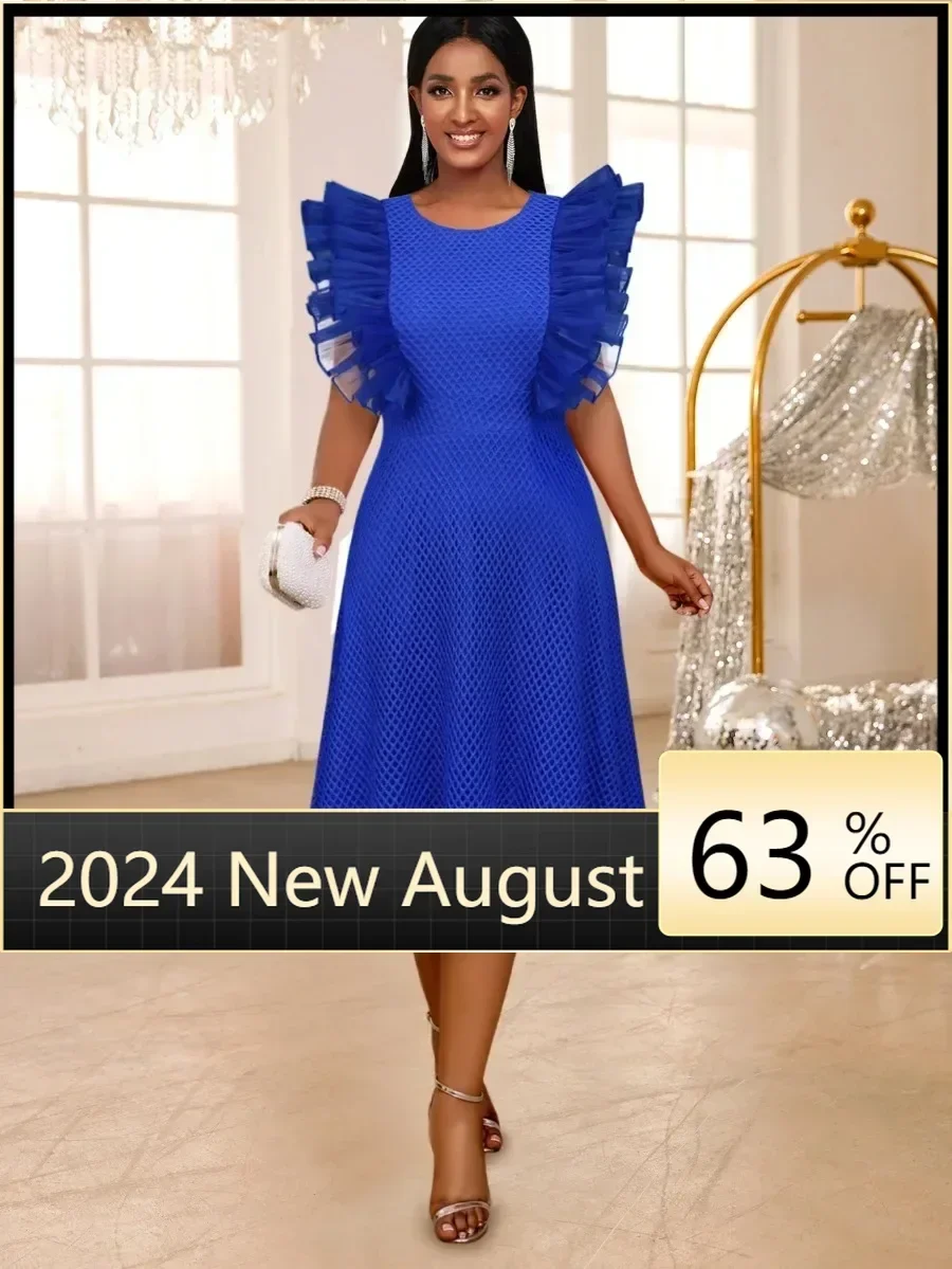Blue Sheer Party Dresses for Women O Neck Ruffles High Waist Fish Net A Line Cocktail Birthday Evening Midi Gowns Dress 2024
Blue Sheer Party Dresses for Women O Neck Ruffles High Waist Fish Net A Line Cocktail Birthday Evening Midi Gowns Dress 2024