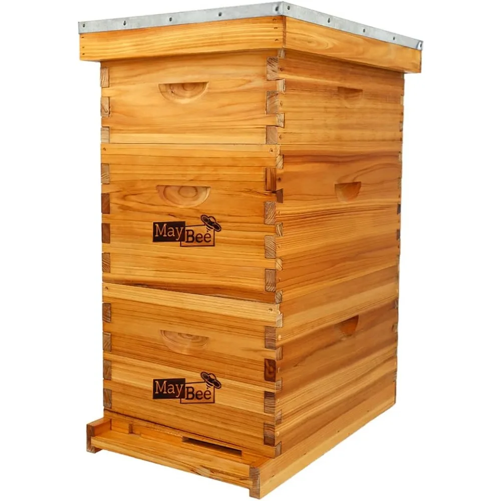 8-Frame Langstroth Beehive Dipped in 100% Beeswax, Bee Hive for Beginner, Honey Bee Hives Includes 2 Deep Bee Boxes, 1 Bee Hive
8-Frame Langstroth Beehive Dipped in 100% Beeswax, Bee Hive for Beginner, Honey Bee Hives Includes 2 Deep Bee Boxes, 1 Bee Hive
