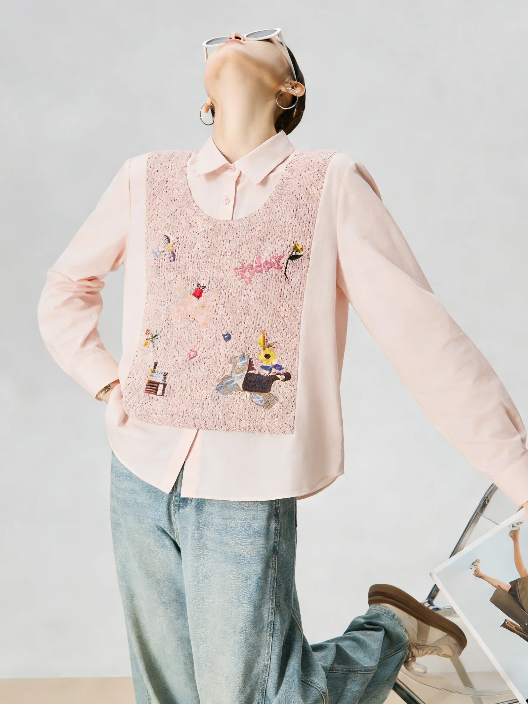 Pink Floral Print Long Sve irt Women's Casual Sle Loose Fit Fake Two-Piece Design Spring 2026 New Collection Top
Pink Floral Print Long Sve irt Women's Casual Sle Loose Fit Fake Two-Piece Design Spring 2026 New Collection Top