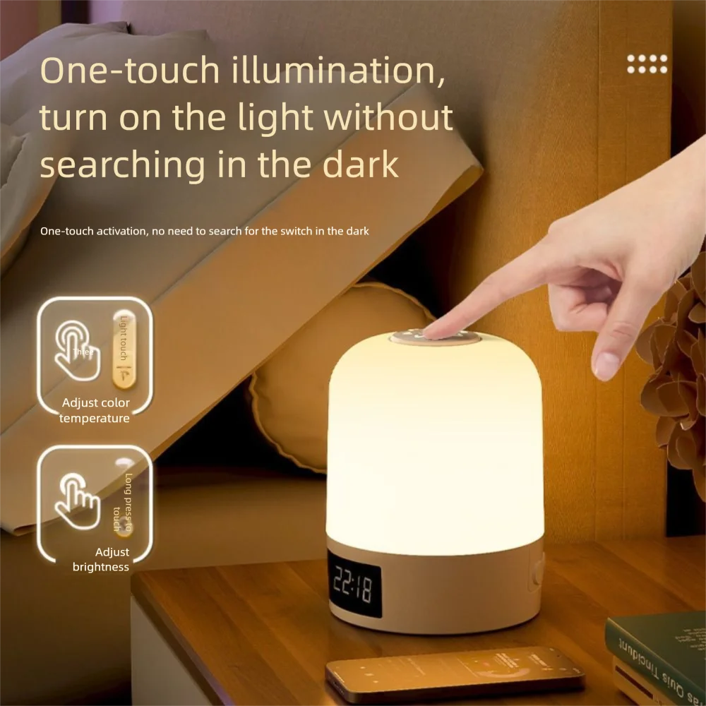 Soft Light 3 Color Touch Night Light Digital Clock Eye Protection Sleeping Lamp Simple Timer Function LED Table Lamp Kids Room
Soft Light 3 Color Touch Night Light Digital Clock Eye Protection Sleeping Lamp Simple Timer Function LED Table Lamp Kids Room