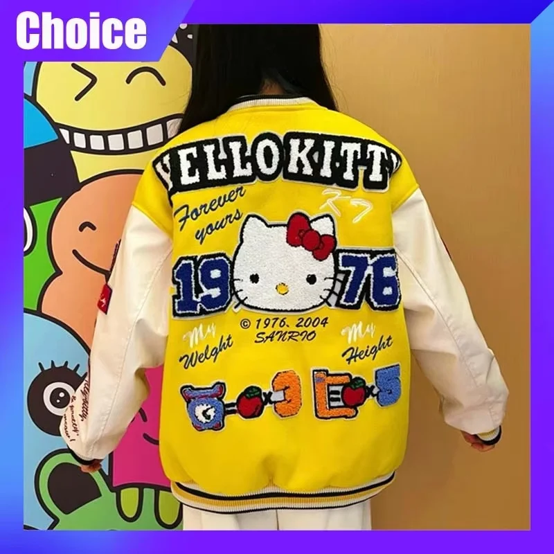 Sanrio Hellokitty Baseball Jacket High-Quality Cartoon Embroidery Jacket Casual Women'S Coat Hip-Hop Men'S Top Fashion Clothing
Sanrio Hellokitty Baseball Jacket High-Quality Cartoon Embroidery Jacket Casual Women'S Coat Hip-Hop Men'S Top Fashion Clothing