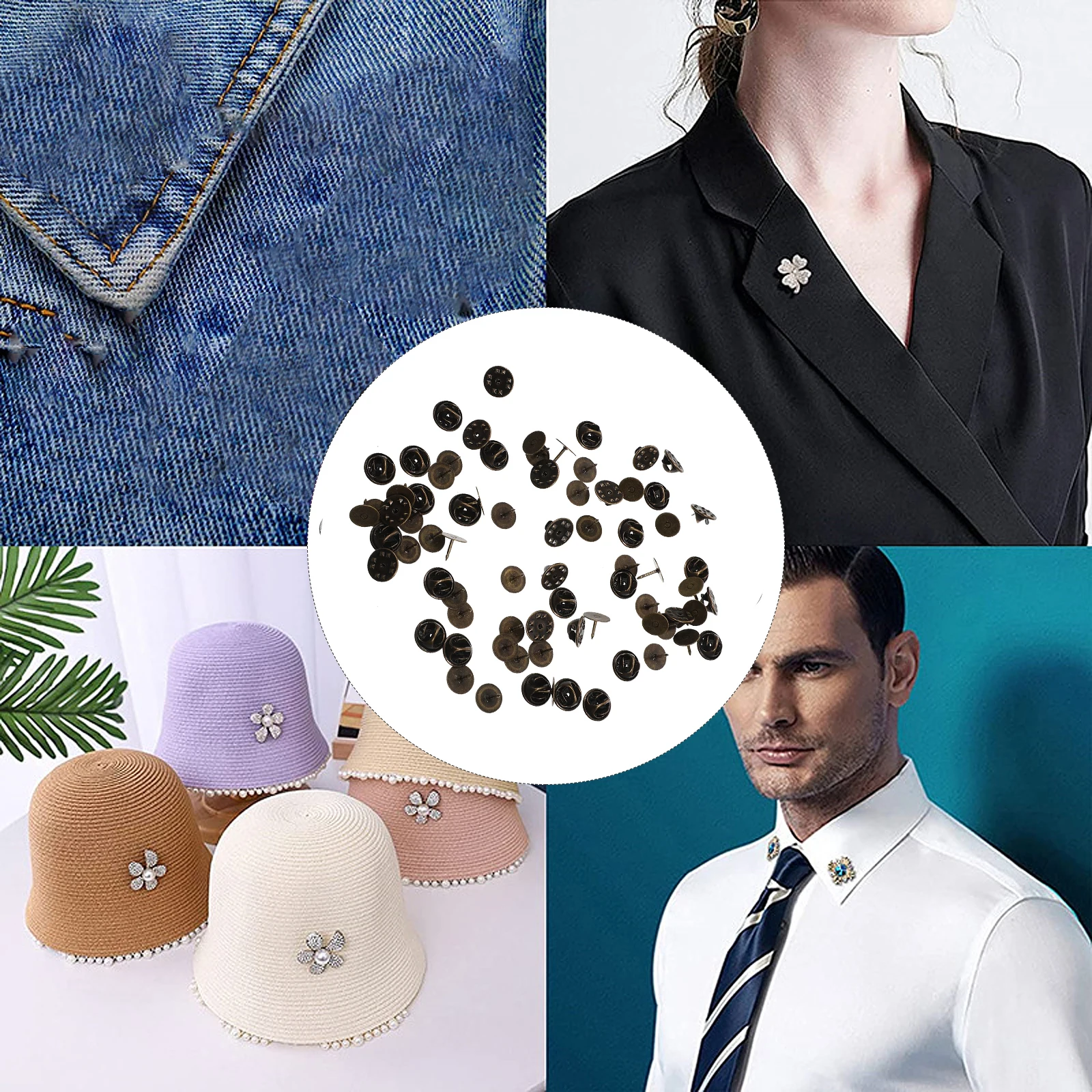 jojofuny 50pcs Brooch Pin Back Holders Clasp Locking Fasteners for Enamel Hats Collars Accessories Flat Round Needle
jojofuny 50pcs Brooch Pin Back Holders Clasp Locking Fasteners for Enamel Hats Collars Accessories Flat Round Needle