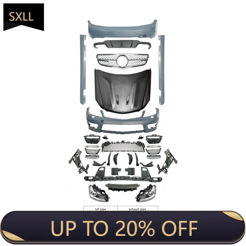 Class C w204 c200 c260 c300 to C63 front and rear bumper grille side skirt front large shade complete body kit
Class C w204 c200 c260 c300 to C63 front and rear bumper grille side skirt front large shade complete body kit