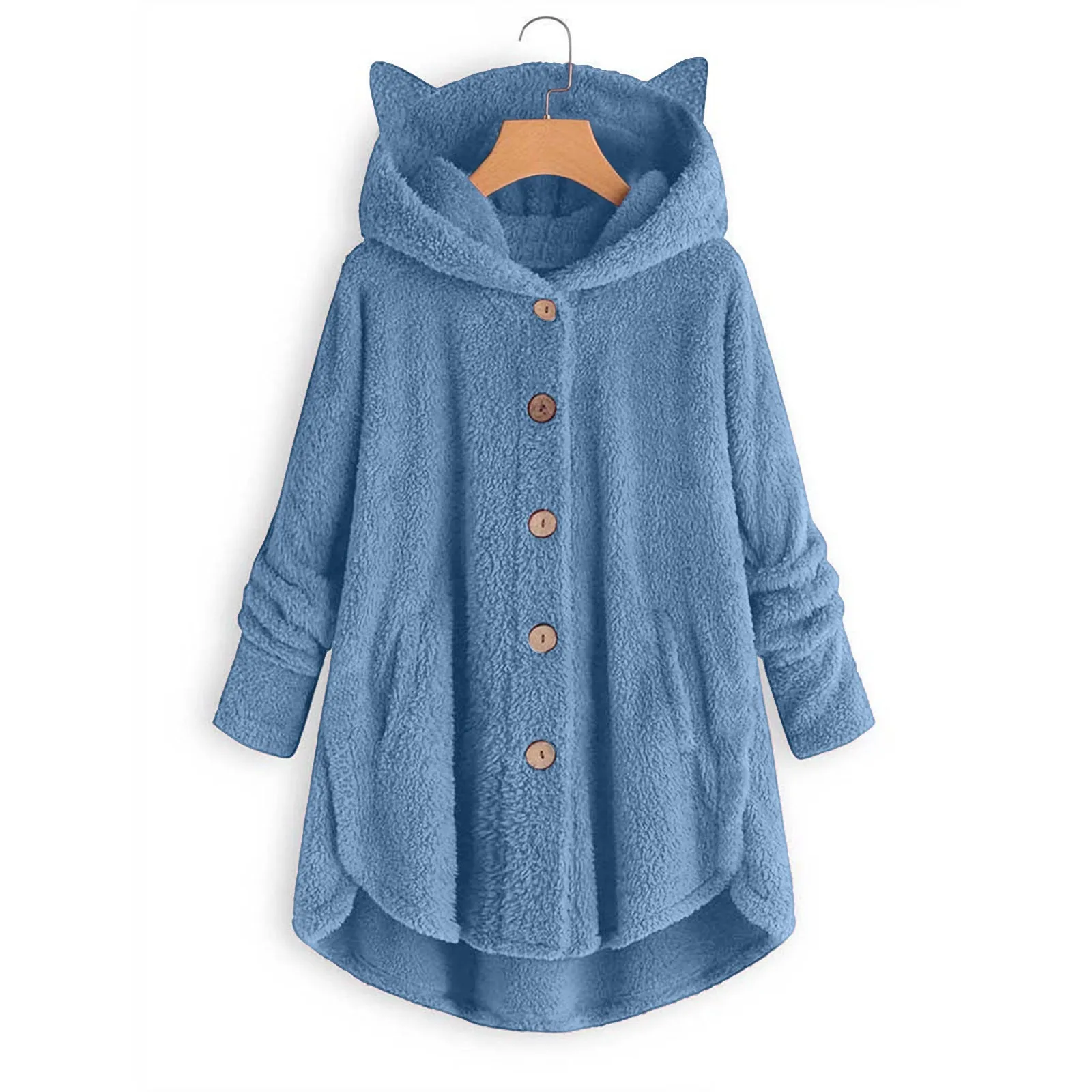 Women's Pure Color Button Pocket Split Fashion Casual Long Sleeve Plush Coat Fat Jacket plus Size Coat Wool
Women's Pure Color Button Pocket Split Fashion Casual Long Sleeve Plush Coat Fat Jacket plus Size Coat Wool