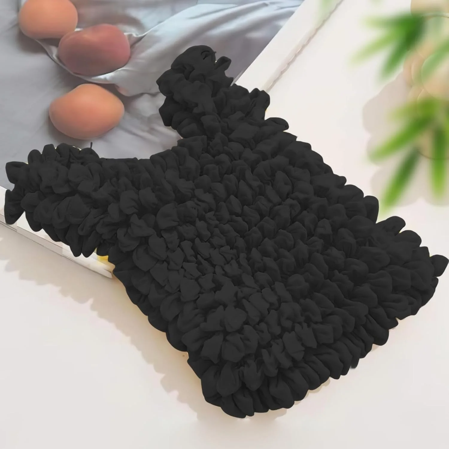 Hedgehog Bag Black Bubble Crepe Textured Shoulder Bag
Hedgehog Bag Black Bubble Crepe Textured Shoulder Bag