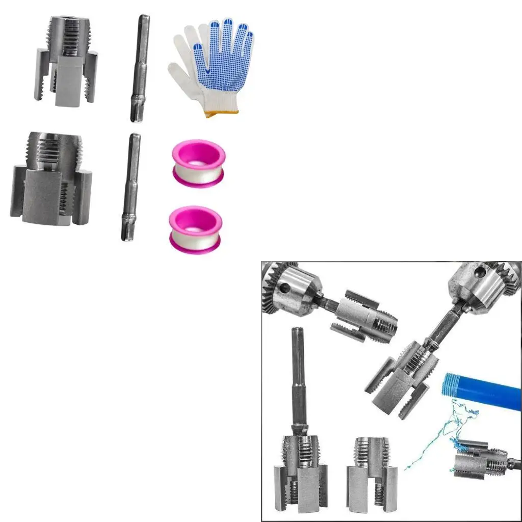 652F Compact Pipes Threader Set Double Head Design for Residential Commercial Use