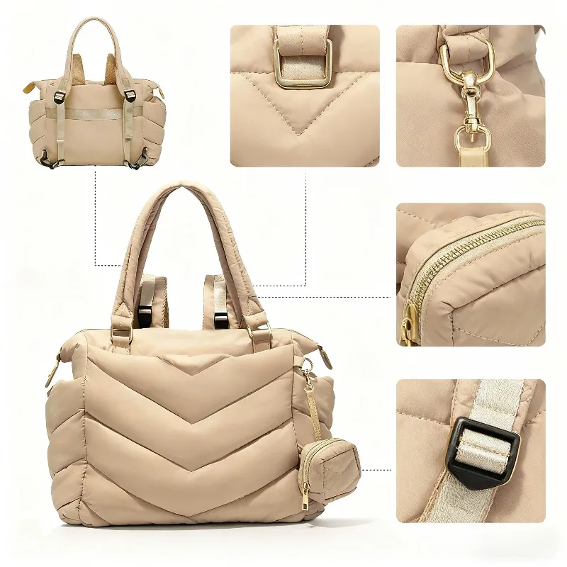 Women's Convertible Tote Backpack with Chevron Quilting Multifunctional Casual Bag for Daily and Travel Outfits
Women's Convertible Tote Backpack with Chevron Quilting Multifunctional Casual Bag for Daily and Travel Outfits