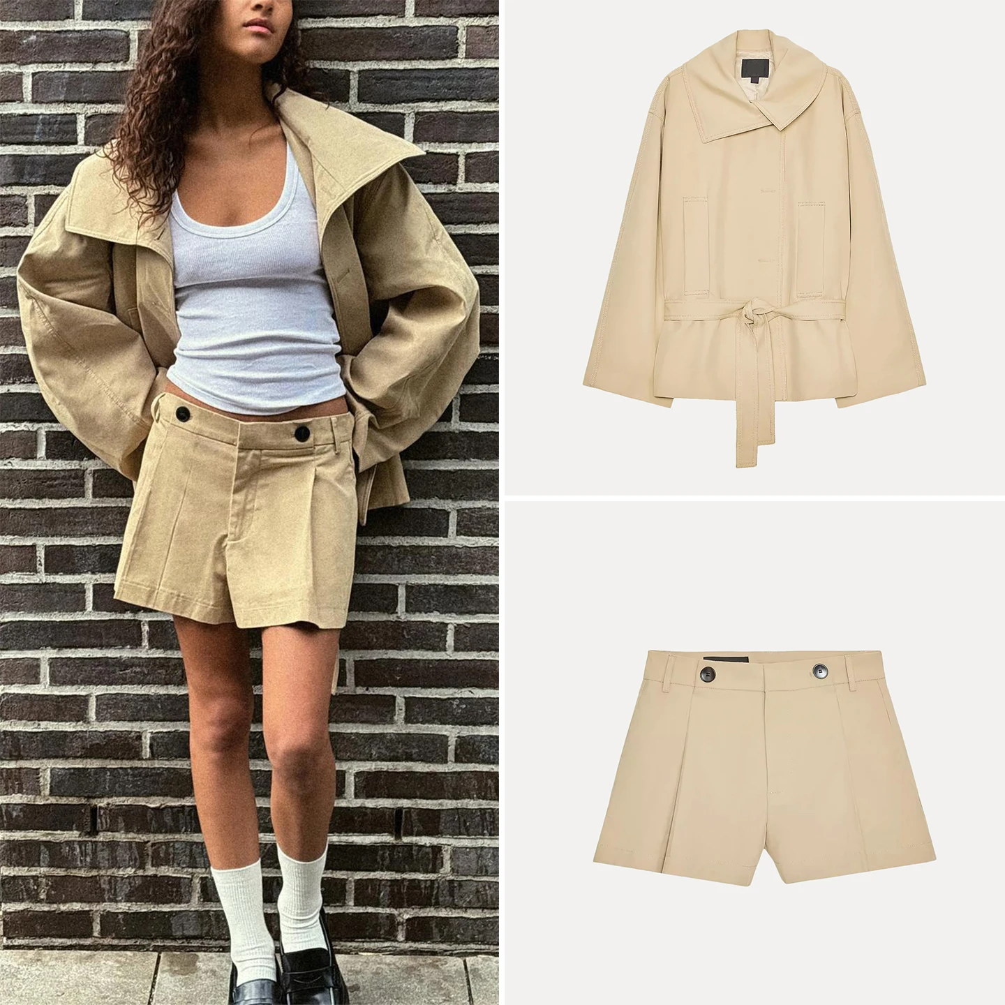 Новинка осени 2024, женское модное пальто с поясом, плиссированные брюки на пуговицах, комплект из двух предметов, ор Све, круглый повседневный костюм
Новинка осени 2024, женское модное пальто с поясом, плиссированные брюки на пуговицах, комплект из двух предметов, ор Све, круглый повседневный костюм