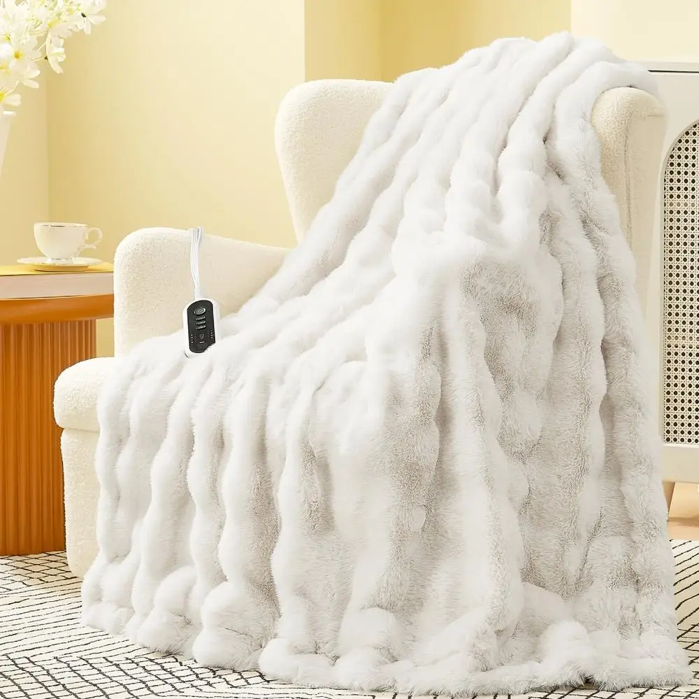 50x60 Electric Throw Blanket with 8 Heat Levels, Auto-Off Timer, and Overheat Protection - Beige/Off-White
50x60 Electric Throw Blanket with 8 Heat Levels, Auto-Off Timer, and Overheat Protection - Beige/Off-White
