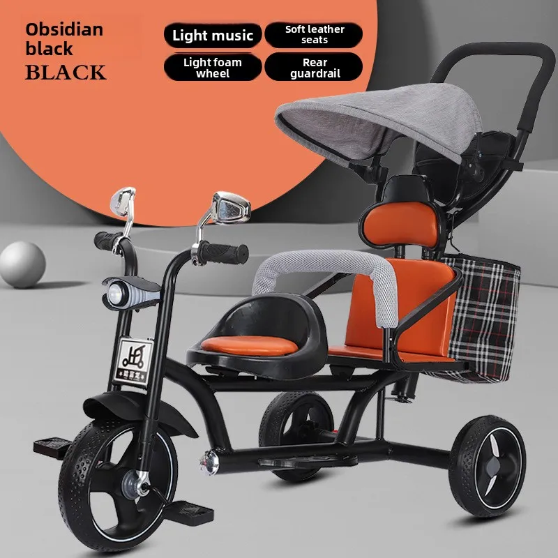 Двойной детский трехколесный велосипед Trike с двойными тормозами 4 в 1, две детские коляски, двухместный трехколесный велосипед с музыкальной подсветкой
Двойной детский трехколесный велосипед Trike с двойными тормозами 4 в 1, две детские коляски, двухместный трехколесный велосипед с музыкальной подсветкой