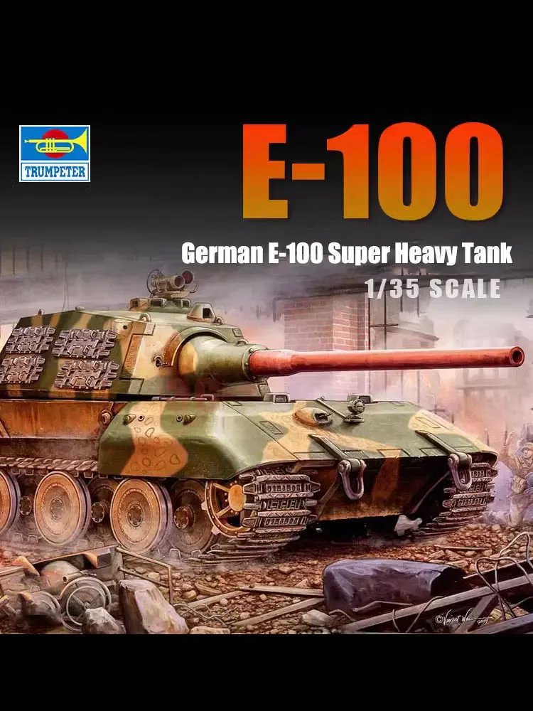 Сборная модель трубача 1/35 00384, комплект модели немецкого супер тяжелого танка E100
Сборная модель трубача 1/35 00384, комплект модели немецкого супер тяжелого танка E100