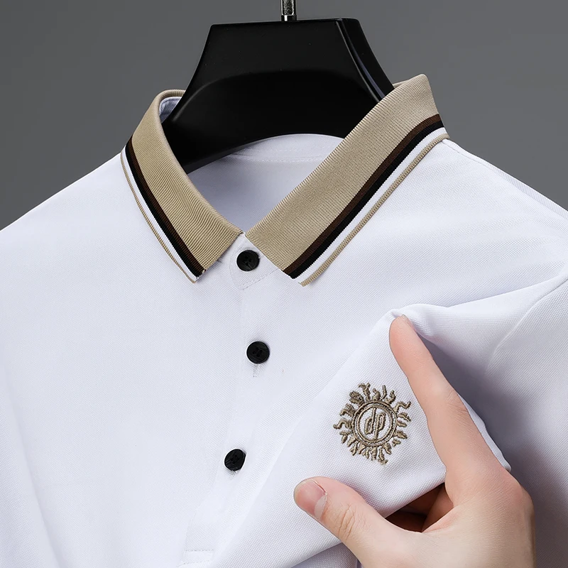 High end men's short sleeved POLO shirt summer casual thin luxury business senior designer embroidered lapel men's New top
High end men's short sleeved POLO shirt summer casual thin luxury business senior designer embroidered lapel men's New top