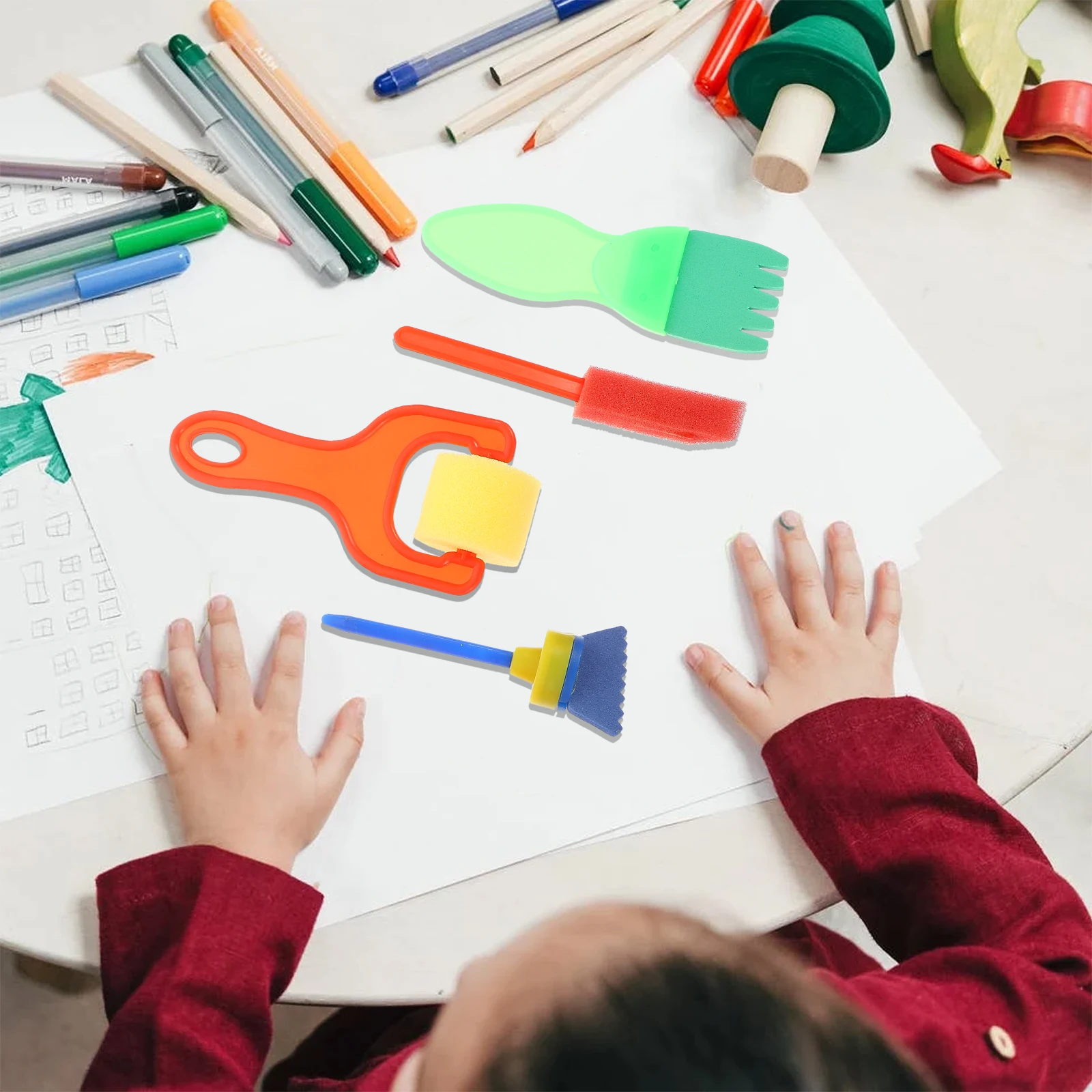 2 комплекта кистей для рисования, губка, кисти для малышей, круглые синтетические DIY граффити, детский художественный инструмент, набор валиков, принадлежности для рукоделия
2 комплекта кистей для рисования, губка, кисти для малышей, круглые синтетические DIY граффити, детский художественный инструмент, набор валиков, принадлежности для рукоделия