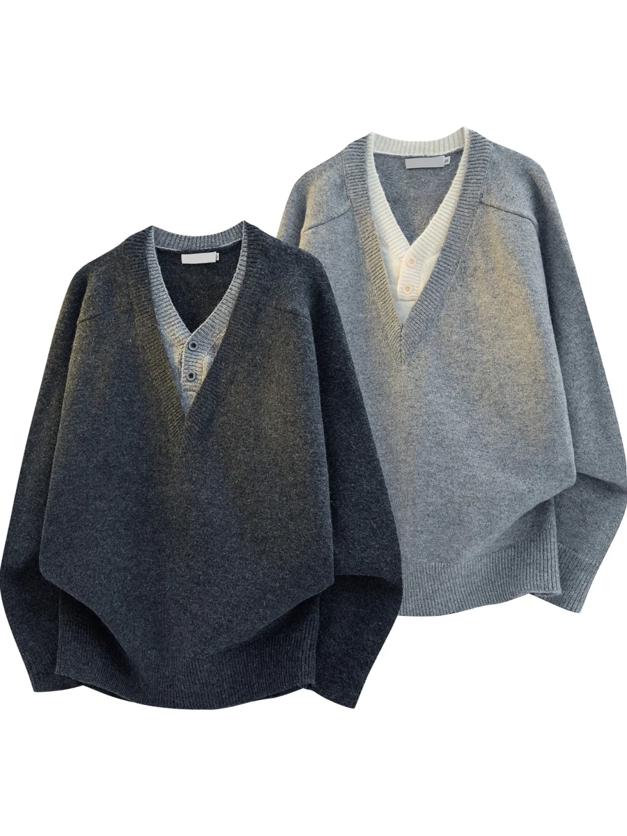 Deep ey V-Ne Knitted Sweater Men's Sle American Lazy Open Cardigan Autumn Winter Casual Loose Fit Long Sve Sweatirt
Deep ey V-Ne Knitted Sweater Men's Sle American Lazy Open Cardigan Autumn Winter Casual Loose Fit Long Sve Sweatirt